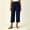 Navy, variant on BUIGTTKLOP Womens Capri Pants High Waisted Lounge Pants Straight Wide Leg Summer Beach Capris