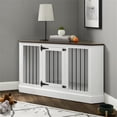 thumbnail image 2 of Pemberly Row Traditional Wood Corner Credenza Dog Crate in White/Dark Brown, 2 of 12