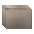 thumbnail image 1 of FASÄDE Rib Decorative Vinyl 18in x 24in Backsplash Panel in Brushed Nickel (5 Pack), 1 of 5