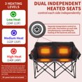 thumbnail image 4 of NAIZEA Oversized Heated Camping Chair Heats Back and Seat, 2*10000mAh Power Bank Included, Two Person Folding Loveseat Double Camping Chair, Double Lawn Chairs for Outdoor, Picnic, Lounge Patio, 4 of 9