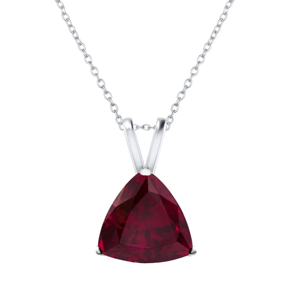 Sterling Silver with Ruby Solitaire Pendant