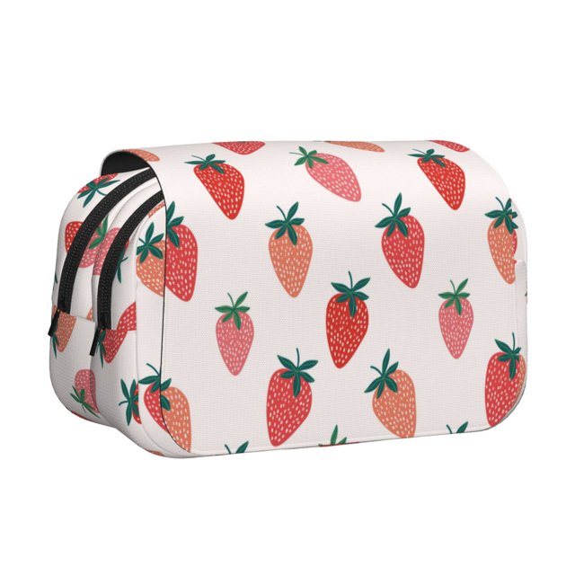 Easygdp Hand Drawn Strawberry para Estuche de Lápices con Tapa Flip, Suministros de Oficina y Universidad para Adolescentes y Adultos
