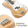 thumbnail image 6 of Electric Bass Guitar - 4 String Bass Guitar with 20 Watt Amplifier, Split Single-Coil Pickup, Maple Neck, Rosewood Fingerboard, Basswood Body (Burlywood), 6 of 9