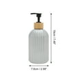 thumbnail image 4 of Unique Bargains 1 Pc Reusable Round Bottom Vertical Stripe Soap Dispenser 13.53oz Silver Tone White, 4 of 6