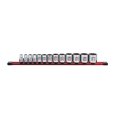 thumbnail image 1 of 13Piece 3/8" Drive Chrome Socket Rail 12Pt SAE Standard, 1 of 3