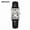 Leather_ black silver white _W, variant on Couple Watch Waterproof Stainless Steel / Leather Strap Quartz Square Watch for Men and Women