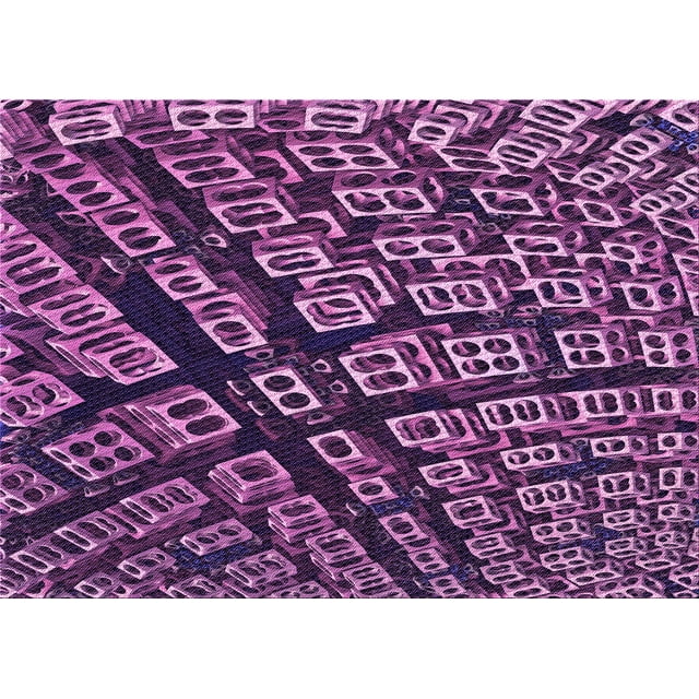 Ahgly Tapis Rectangulaire Lavable en Machine Intérieur Transitionnel Violet Foncé, 5 Pieds x 8 Pieds