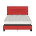 thumbnail image 5 of Boyd Sleep Luxembourg Red Faux Leather Queen Size Fully Upholstered Platform Bed Frame with Adjustable Headboard, Qualified Box Spring or Foundation Required for Use, 5 of 13