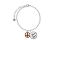 thumbnail image 2 of Delight Jewelry Rose Goldtone Beaded Peace Sign - Domed Thank You Charm Bracelet, 6"+2", 2 of 5