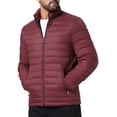 thumbnail image 5 of INSPIRE CHIC Men's Winter Solid Color Stand Collar Zipper Quilted Puffer Jacket L Burgundy, 5 of 6