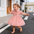 thumbnail image 2 of Ulanda Toddler Baby Girl Polo Dress Short Sleeve Golf Tennis Pleated Dress Summer Playwear Sundress School Uniform (Pink,6-9 Months), 2 of 9