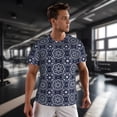 thumbnail image 3 of Wukai Geometry Flower Print Men's Short-Sleeved Mesh T-Shirt,Quick-Dry Short Sleeve Workout T-Shirt-Medium, 3 of 8