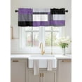 thumbnail image 2 of Valances for Windows Purple Black Rod Pocket Cafe Window Treatments Valance Curtains for Kitchen Bathroom Laundry Basement Windows 56"x16", 2 of 9