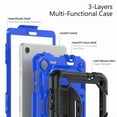 thumbnail image 6 of for Lenovo Tab M8 HD 4th Gen 2023 (TB-300XU TB-300FU) 8 inch Heavy Duty Shockproof Protective Rugged Case with Screen Protector Stand and Hand Strap Shoulder Strap,Black + Blue, 6 of 8