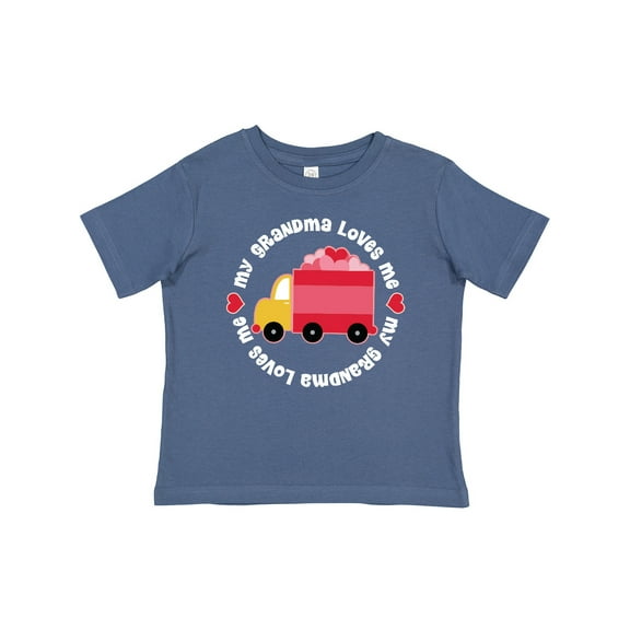 Inktastic Grandma Loves Me Valentine Truck Kids Boys or Girls Baby T-Shirt