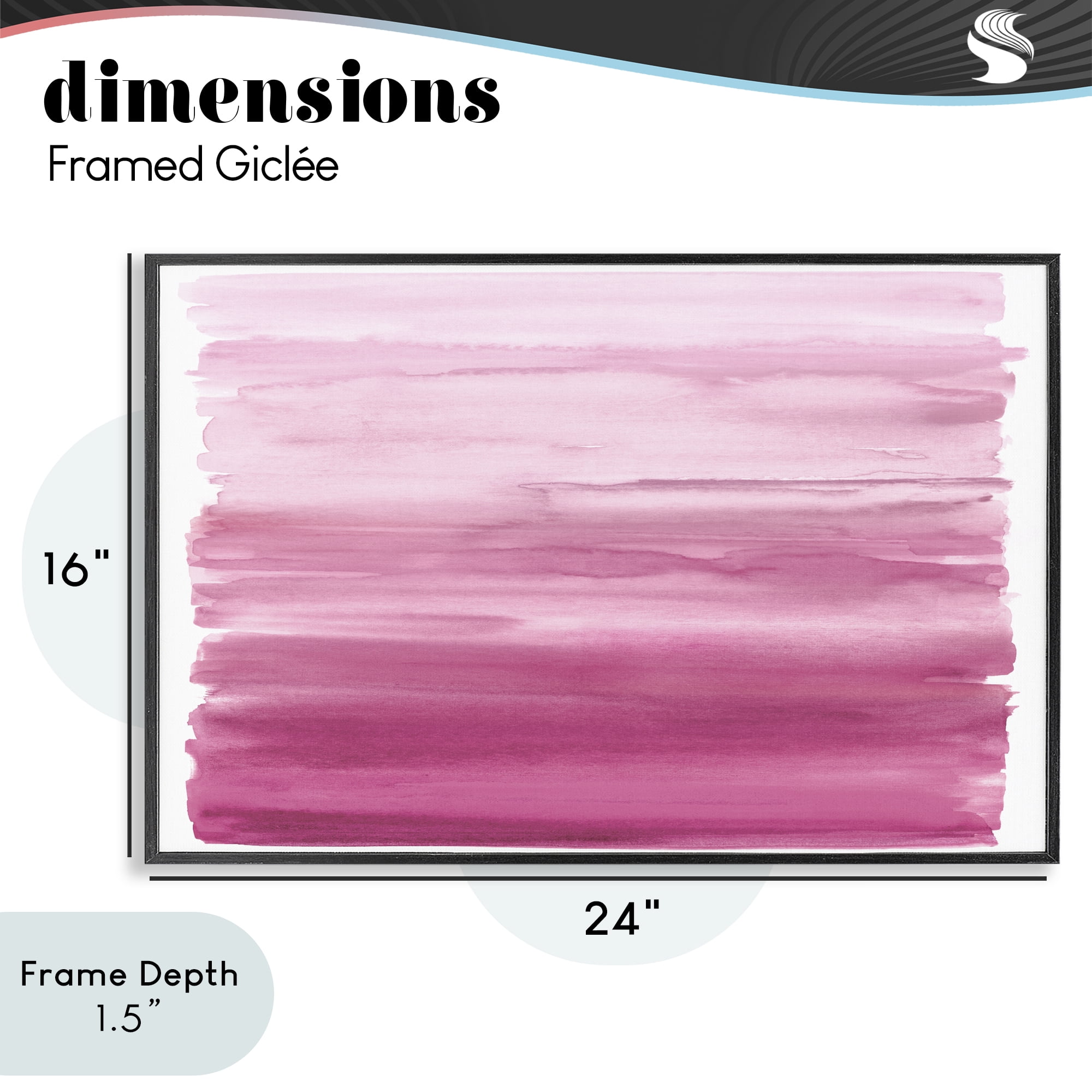 Stupell Industries Ombre Pink Blush Black Framed Giclee Art, design by Allie Corbin