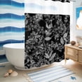 thumbnail image 5 of No Hook Shower Curtain, Black and White Floral Shower Curtains for Bathroom with See Through Top Window, Modern Oil Painting Abstract Art Waterproof & Washable Bath Curtain 60"x72", 5 of 9