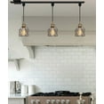 thumbnail image 5 of KAYYELAMP Total Length 11.8 Inches H-Type Track Light Vintage Design E26 Brown Bronze Base Black Cage Set Three Drop Light for Kitchen Sink Loft Stairways Loft(No Bulb, Track), 5 of 7
