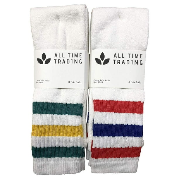 All Time Trading Mens Wholesale Cotton Tube Socks Striped Tube