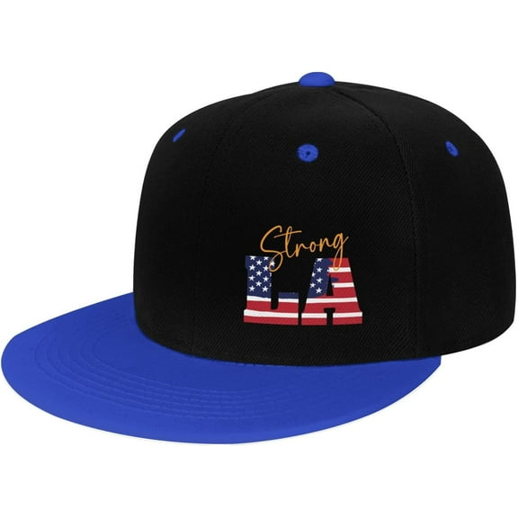 Strong Los Angeles Flat Bill Hats Contrast Hip Hop Baseball Cap Unisex
