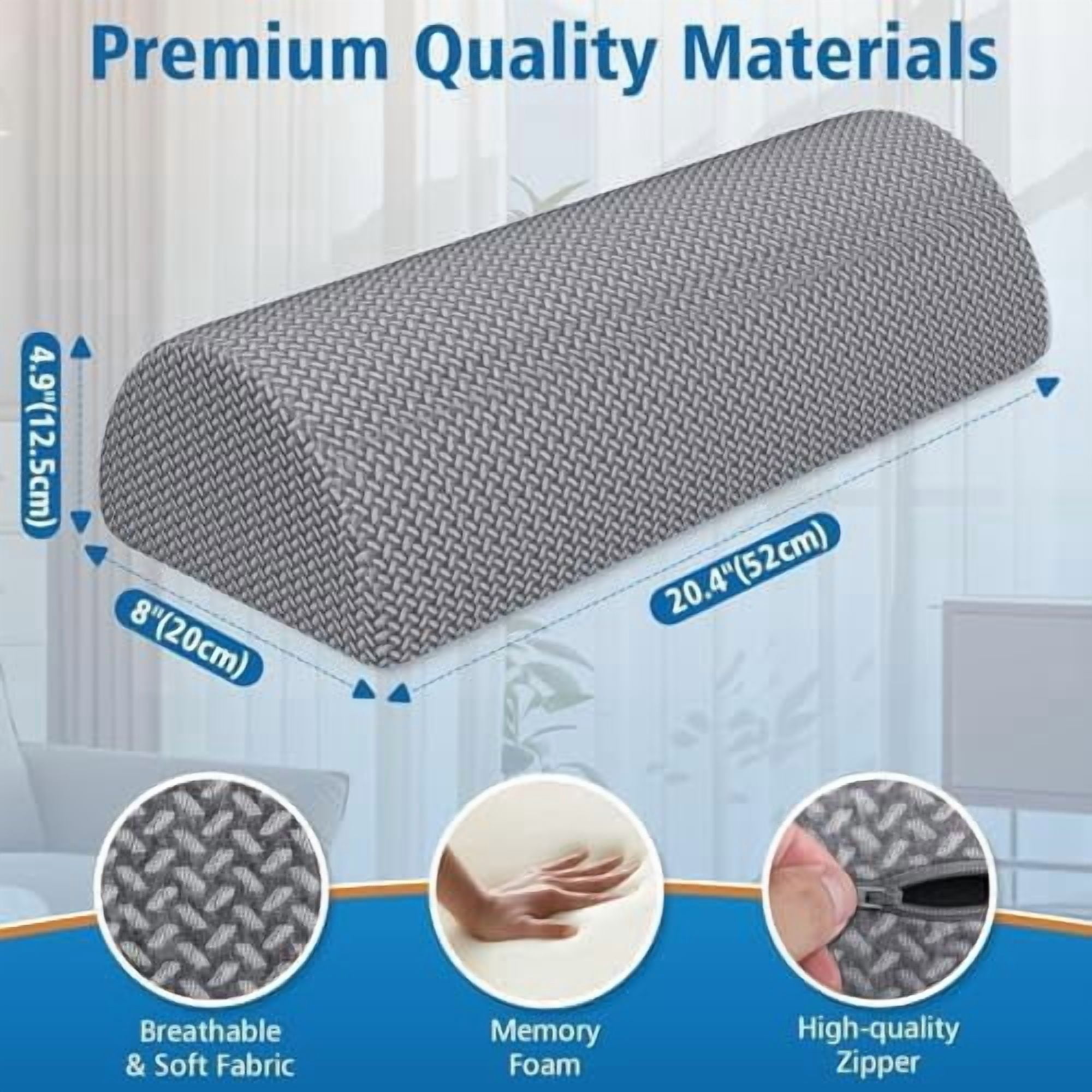 Jointown Knee Pillow for Side Sleepers, Half Moon Memory Foam Bolster Pillow for Legs, Ergonomic Design Wedge Elevation Pillow for Side & Back Sleeping, Under Knee Support, Foot, Ankle, Lumbar,Gray