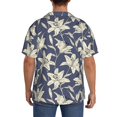 thumbnail image 3 of Pofeuu Lilies Flowers Print Mens Casual Short Sleeve Shirts Beach Summer Spread Collar Pocket Tops Men's Casual Short-sleeved Shirt-XX-Large, 3 of 5