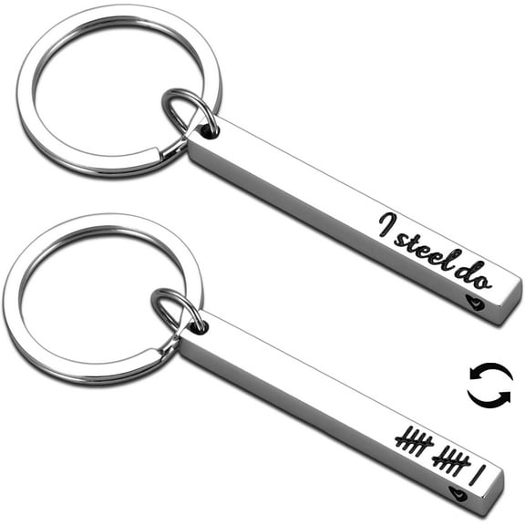 Steel 11th Anniversary Keychain Gift for Him Her 11 Years Anniver-sary steel Gifts for Couples Anniversary Wedding Gift for Husband Wife Gift for Girlfriend BF Valentine Christmas Marriage I Still Do