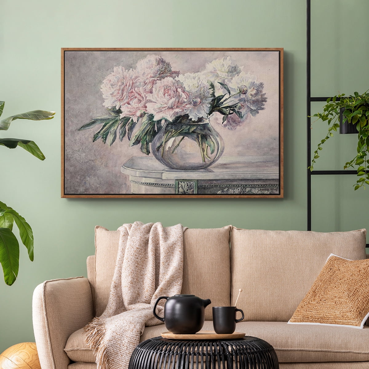 Vintage Botanical Print-LIX By Wexford Home Framed in Walnut Wood Gallery Wrapped Canvas 25 in. x 37 in.