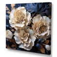 thumbnail image 2 of Designart "Minimalist White And Blue Carnations I" Carnations Wall Art Living Room, 2 of 7