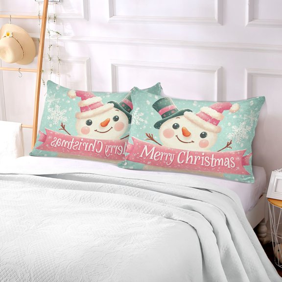 Pillow Case Plush Pillow Cute Snowman Case standard size/King size/Queen size Bed Pillow Pillowcases