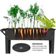 thumbnail image 3 of Raised Planter Box Outdoor with Legs Elevated Raised Garden Bed with Wheels Flower Boxes Outdoor Standing Planter for Vegetables Flowers Herbs Planting,Black, 3 of 6