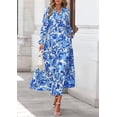 thumbnail image 7 of PRETTYGARDEN Women's Floral Maxi Dress Spring Long Sleeve V Neck Casual A Line Long Flowy Boho Party Dresses, 7 of 7