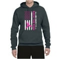 thumbnail image 2 of Wild Bobby Back the Pink American Flag Breast Cancer Awareness Unisex Hoodie Sweatshirt, Charcoal, 3X-Large, 2 of 6