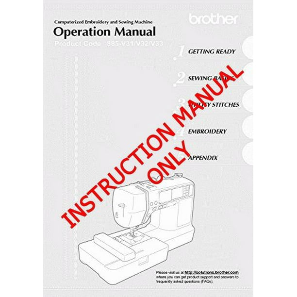 Brother SE400 Sewing Embroidery Machine Owners Instruction Manual