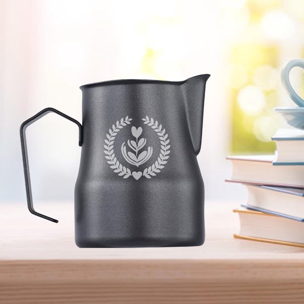 Taza de espuma de acero inoxidable Yotijar jarra Latte 500ml negro plateado