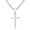 Silver Cuban Chain 22 in, variant on 18K Gold Over 925 Sterling Silver Cross Necklace for Men/Women, Stainless Steel Cuban/Rope Chain Cross Pendant 18-24 inch, Religious Jewelry Gifts for Men