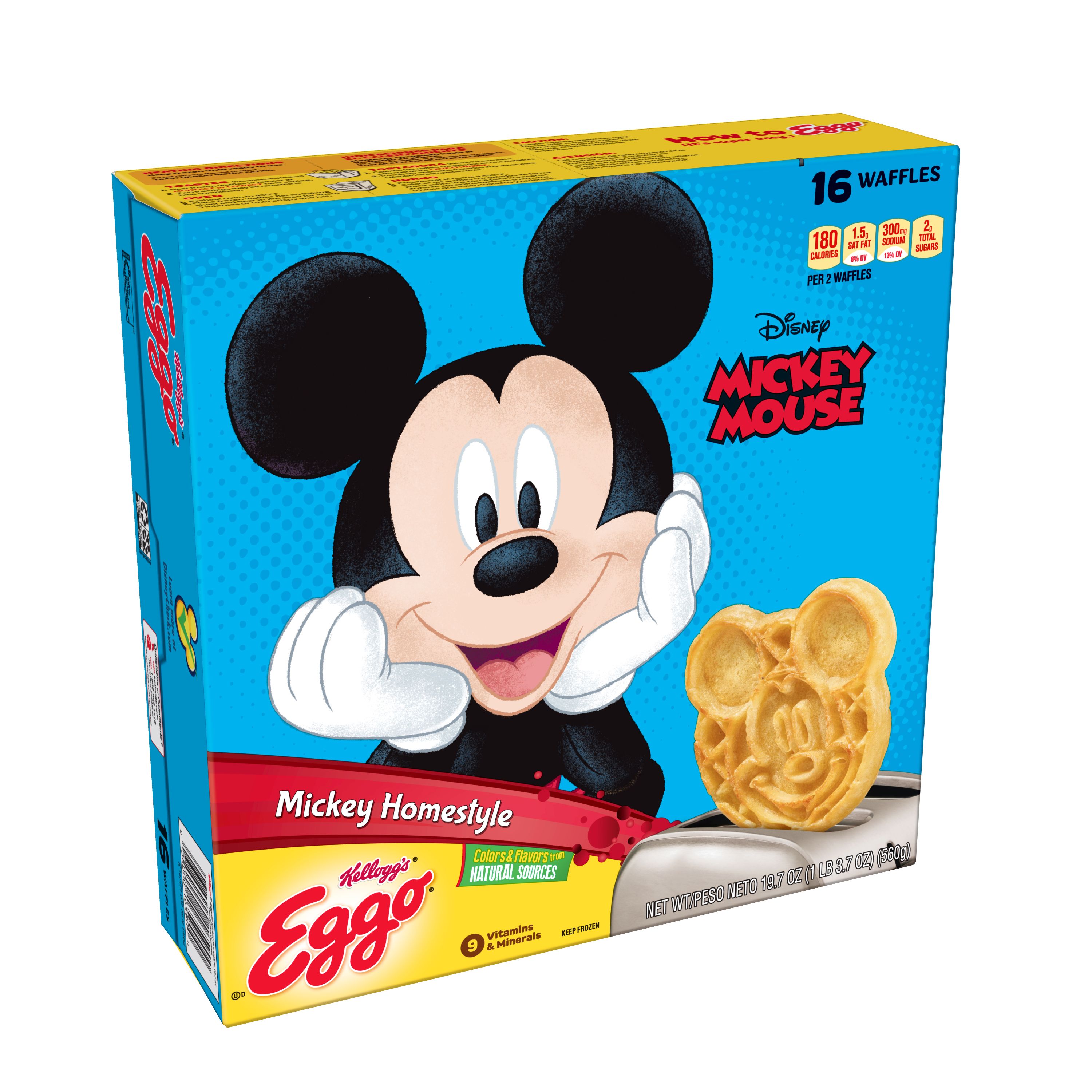 Eggo Disney Mickey Mouse Frozen Waffles, Homestyle, 19.7 Oz, Box, 16 Ct, Frozen Walmart