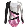 thumbnail image 2 of YEAHDOR Kids Girls Rhinestone Leotard Metallic Long Sleeve Gymnastics Ballet Dance Unitard Jumpsuit Pink 6, 2 of 7