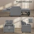 thumbnail image 3 of Convertible Chair Bed Pull Out Sofa Bed with Pillow and Convertible Backrest for Small Space, 3 of 8
