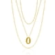 thumbnail image 1 of JeenMata Juego de 3 elegantes collares en capas múltiples para mujer en chapado en oro amarillo, 1 of 6