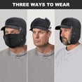 thumbnail image 5 of Winter Trooper Trapper Hat, Warm Russian Hats with Ear Flaps and Removable Facemask Hunting Ski Aviator Outdoor Windproof Cotton Polyamide Caps for Men and Women Adjustable Size(Black), 5 of 7