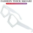 thumbnail image 5 of Square Thick Frame Glasses for Women Men Fashion Blue Light Glasses Trendy Chic Computer Eyeglasses  (White), 5 of 12