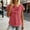 c01Red, variant on Womens Summer Cotton Linen Tie Neck Bow Knot Tshirt Solid Casual Loose Short Sleeve Slit Hem Plus Size Tunic Blouse Top Yellow S