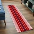 thumbnail image 4 of Red Striped Runner Rug 2x6 FT,Non Slip Hallway Rugs,Modern Minimalist Gradient Lines Country Washable Soft Floor Carpet Throw Runner Carpet Long Rugs for Entryway Kitchen Bedside Sliding Door, 4 of 8