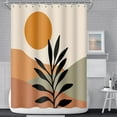 thumbnail image 2 of Bohemian Bathroom Shower Curtain Orange Sun Eucalyptus Leaves Abstract Mountain Boho Theme Bath Curtain with Hooks Waterproof Fabric Polyester Shower Curtain Modern Home Decor, 72x72 Inch, 2 of 6