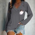 thumbnail image 2 of MVRLSH Womens Tops Blouse Casual Halloween Dark Terrifying Fashion Printed Comfortable Tees Loose Fit Blouses Grey - XXL, 2 of 5