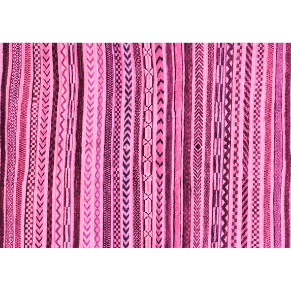 Ahgly Company Indoor Rectangle Abstract Pink Modern Area Rugs, 7' x 10'