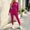 Hot Pink, variant on Women's 2‑Piece Tracksuit Set, Letter‑Embroidered Cropped Hooded Sweatshirt with Drawstring & High‑Waist Cuffed Jogger Pants, Solid‑Color Sporty Outfit for Daily Workout Commute Brown XXS(XXS)
