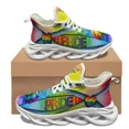 thumbnail image 1 of Zapatillas de baloncesto antideslizantes con cordones y diseño personalizado del orgullo LGBT para mujer, zapatillas populares para exteriores, viajes y fitness., 1 of 6