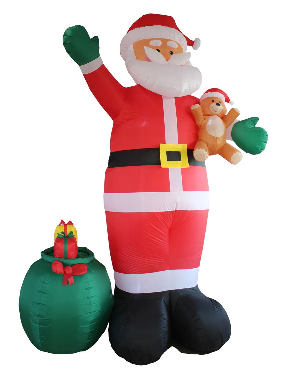 Impact Select Tall 11.8 ft Christmas Inflatable Santa Claus with Gift Bag and Teddy Bear for Xmas Holiday